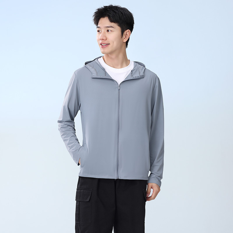 新款户外冰丝原纱防晒衣男钓鱼服透气防紫外线连帽皮肤衣|undefined