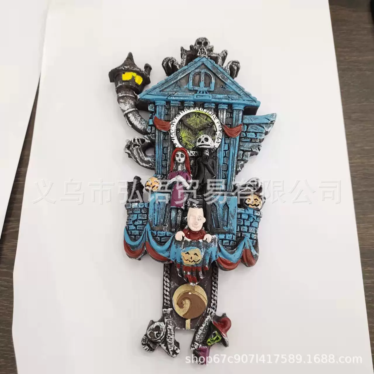 独立站新品钟表树脂工艺品摆件精灵最后的钟声挂件装饰现厂家直供