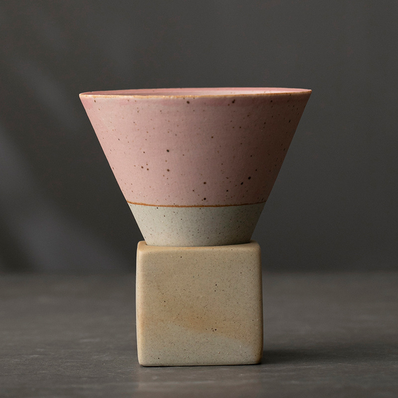 Retro de gres taza de café cubo creativo taza de té Taza de cerámica sub-máquina logotipo grabado transfronterizo taza japonesa