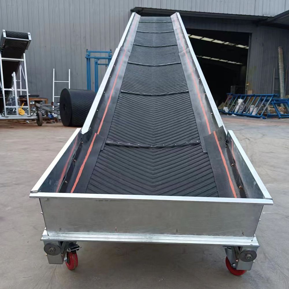 围挡款输送机散料防漏输送带粮食茶叶沙石草料传送带升降式可折叠