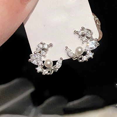 Серьги из жемчуга, серебряная игла, стиль легкой роскоши, серебро 925 образец