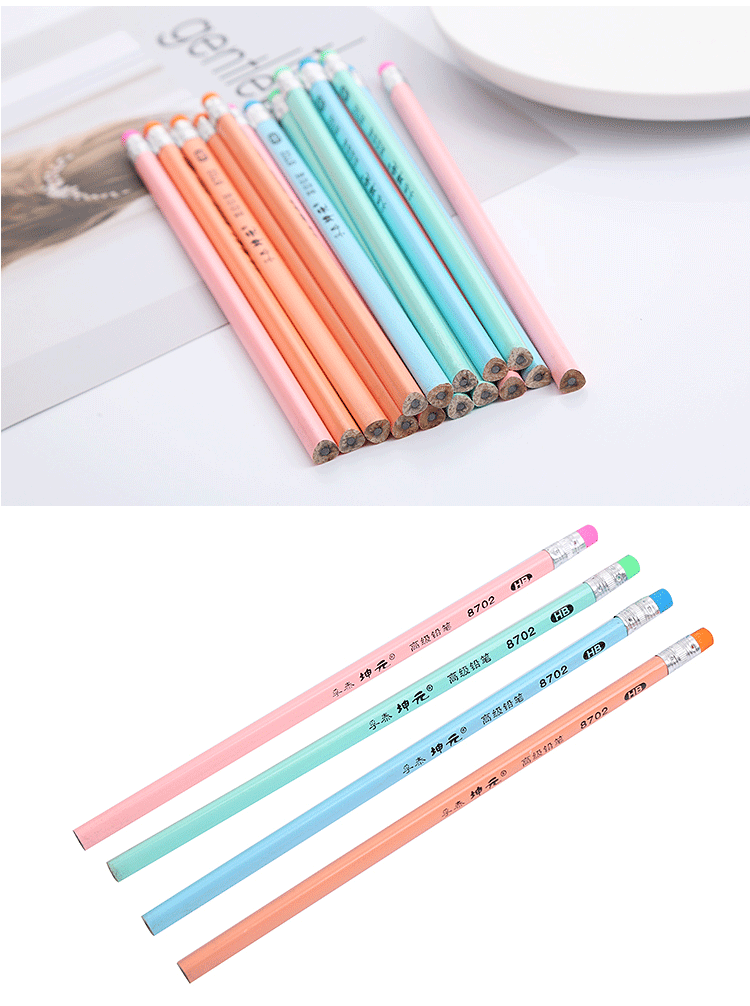 Cute Solid Color Macaron Triangle Pole Hb Pencil Student Creative Stationery Wholesale display picture 4