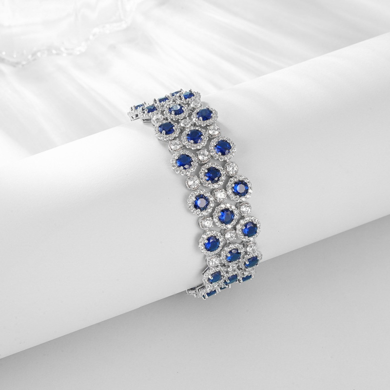 Pulsera de diamantes verde real de lujo ligero transfronterizo para mujer S925 con incrustaciones de plata para cultivar joyas de tesoros de color brillante en el cielo lleno de estrellas