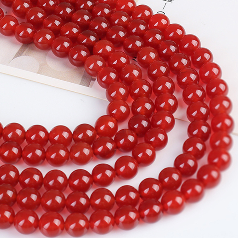 深紅潤紅天然紅瑪瑙散珠DIYアクセサリー紅玉髄散珠卸売り瑪瑙ビーズアクセサリー|undefined
