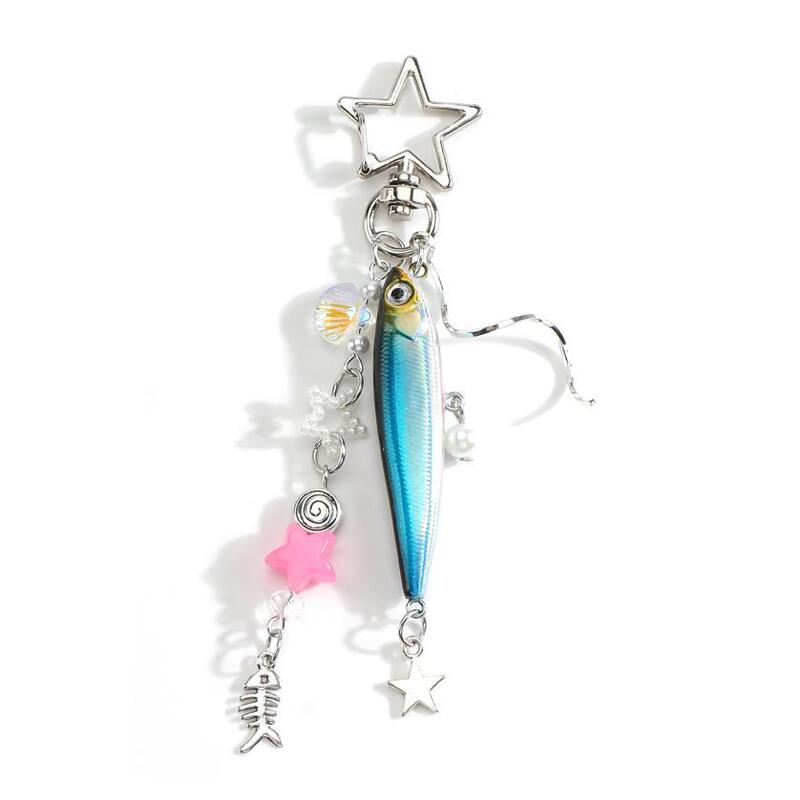 Y2K Fish Shaped Keychain Fish Shaped Bag Accessories Suitable for Keys Wallet Handbag Backpack Cute Women Fishing