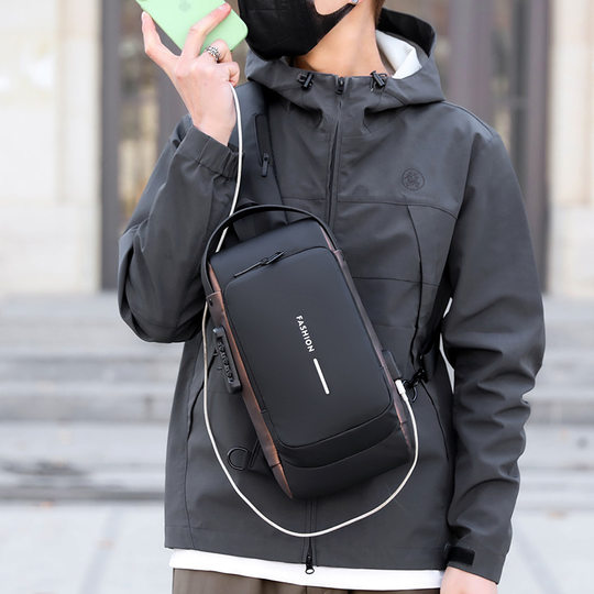 New Multifunctional Password Lock Chest Bag Anti-Theft Outdoor Leisure Cross-Body Bag for Men and Women Simple Shoulder Bag Wholesale