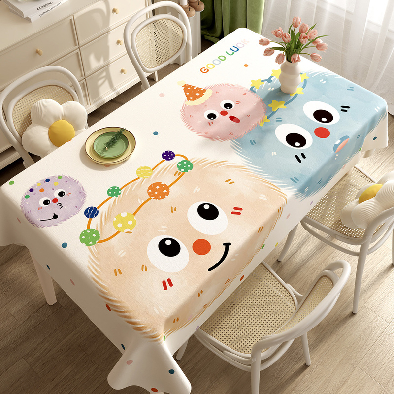 Dopamine Tablecloth Waterproof and Oil-Proof No-Wash Heat-Insulating Anti-Scalding Cartoon Tablecloth Rectangular Accessible Luxury High-End Table Mat Dopamine Tablecloth Waterproof and Oil-Proof No-Wash Heat-Insulating Anti-Scalding Cartoon Tablecloth Rectangular Accessible Luxury High-End Table Mat