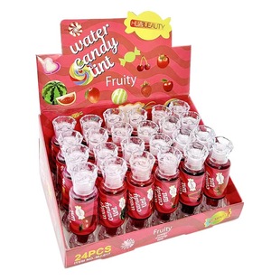 24 Pack Spot Lipstick Water Foreign Trade Candy-shaped Fruit Flavor Lip Glaze Easy to Color Moisturizing Non-stick Cup Lip Gloss