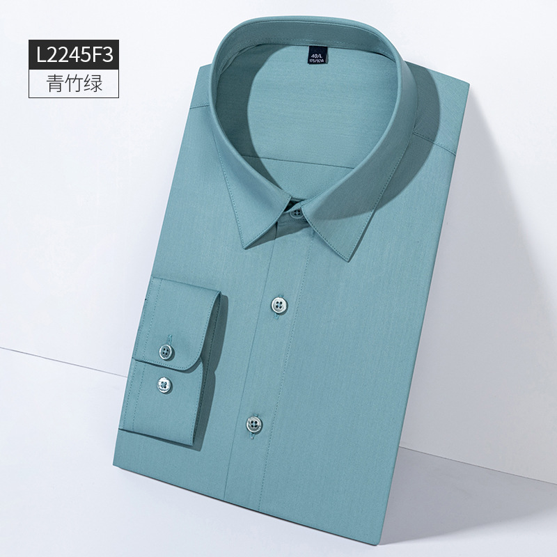 Camisas personalizadas para hombres hielo de alta gama manga larga ligera de negocios ropa profesional primavera y verano camisa delgada logo bordado