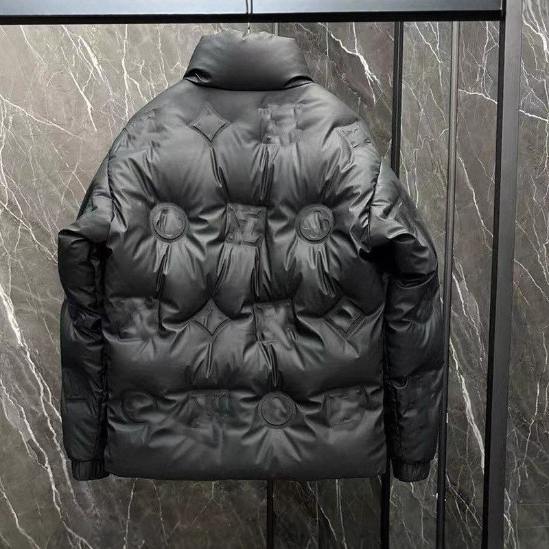 经典图案压印鹅绒男士立领冬装保暖羽绒服外套men feather coat|undefined