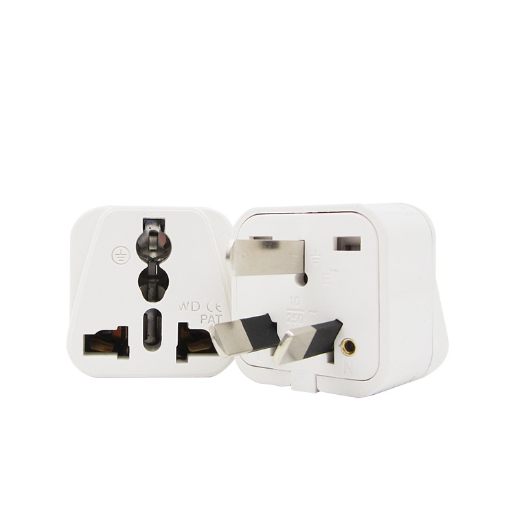 Adaptador de corriente estándar australiano de cobre puro para viajes, enchufe australiano, venta directa de fábrica