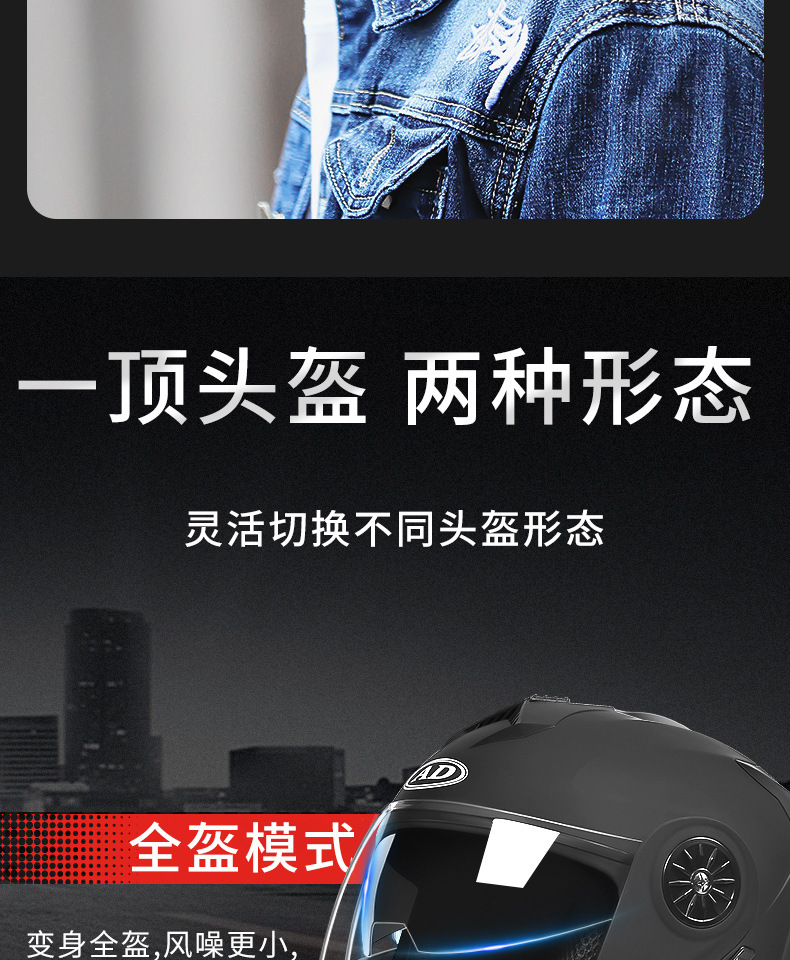 Cross-Border Exclusive Supply of Electric Motorcycle Helmets for Men and Women, Open-Face Helmet with Dual Mirror Design, Full-Face Helmet for Riding with High-Definition Mirror