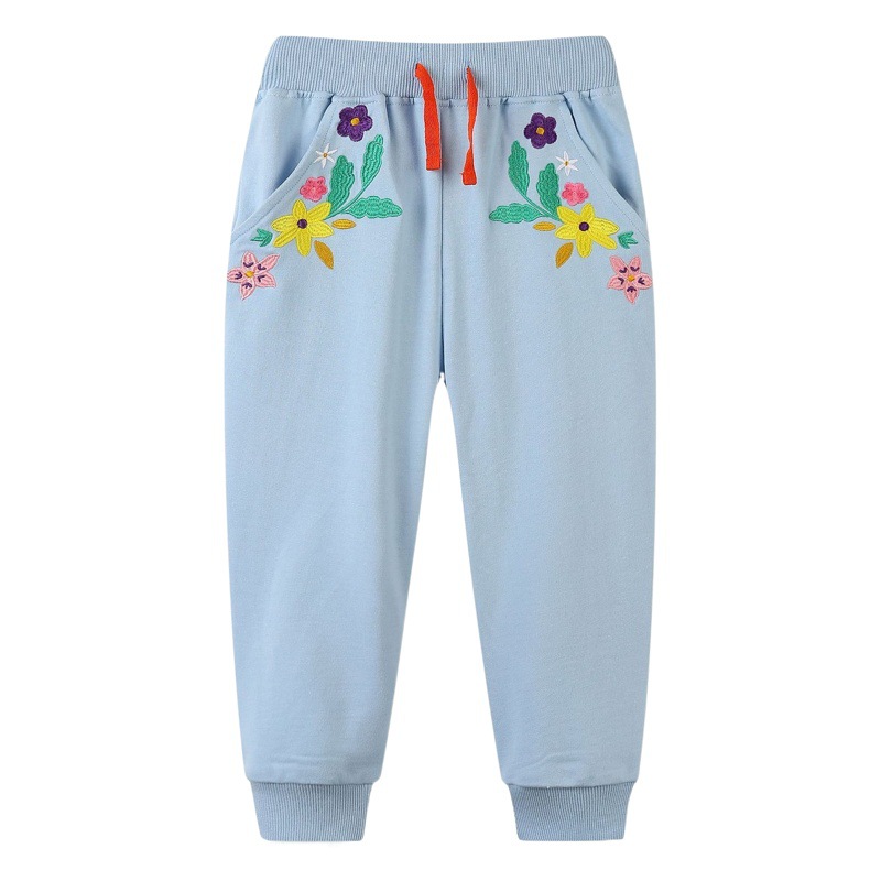 Pantalones de Niña para Primavera y Otoño 2025, Pantalones Deportivos Infantiles, Pantalones Largos Bordados a la Moda para Niños Pequeños, Venta al por Mayor