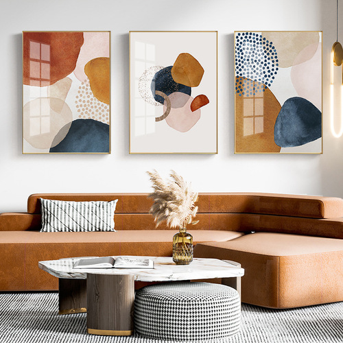 Cross-border light luxury abstract geometric color block sofa background wall bedroom living room canvas decoration unframed painting wholesale printing