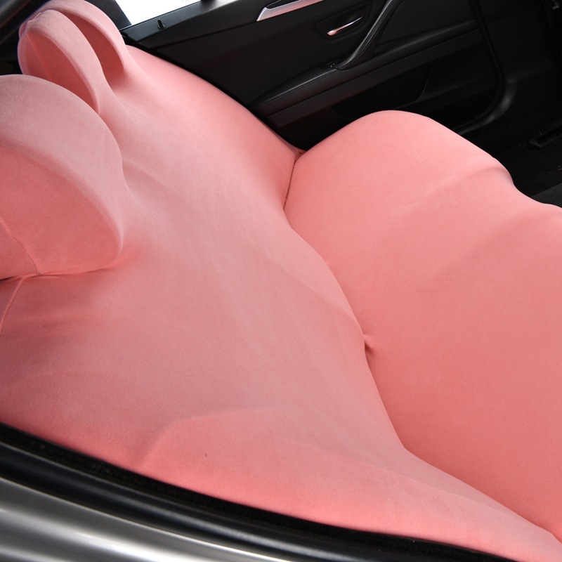 Thickened elastic car rear seat cover made of German velvet fabric, integrated backrest and seat cushion cover, suitable for all seasons