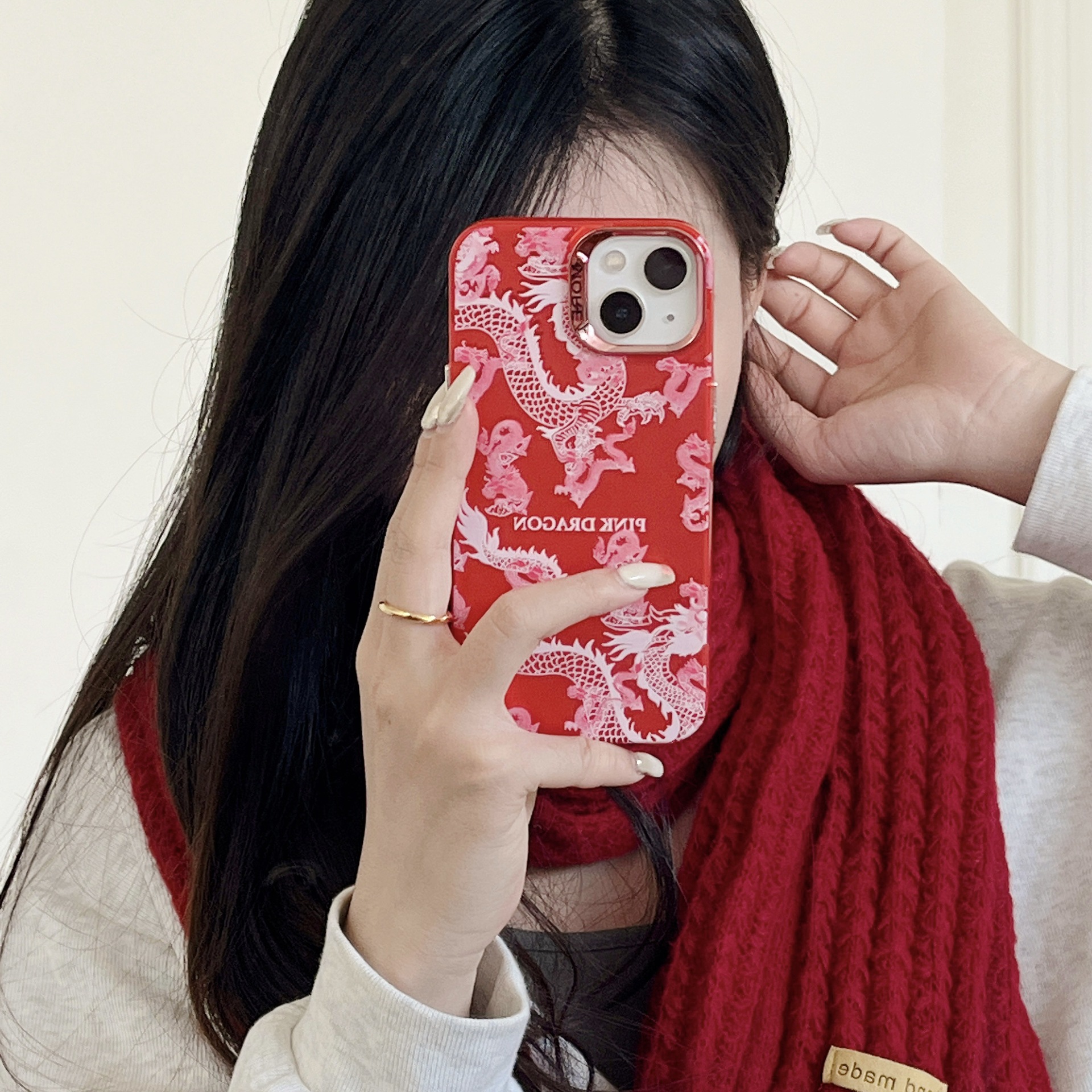 Red Dragon Phone Case For Iphone And Huawei Festive Design_voghion.com