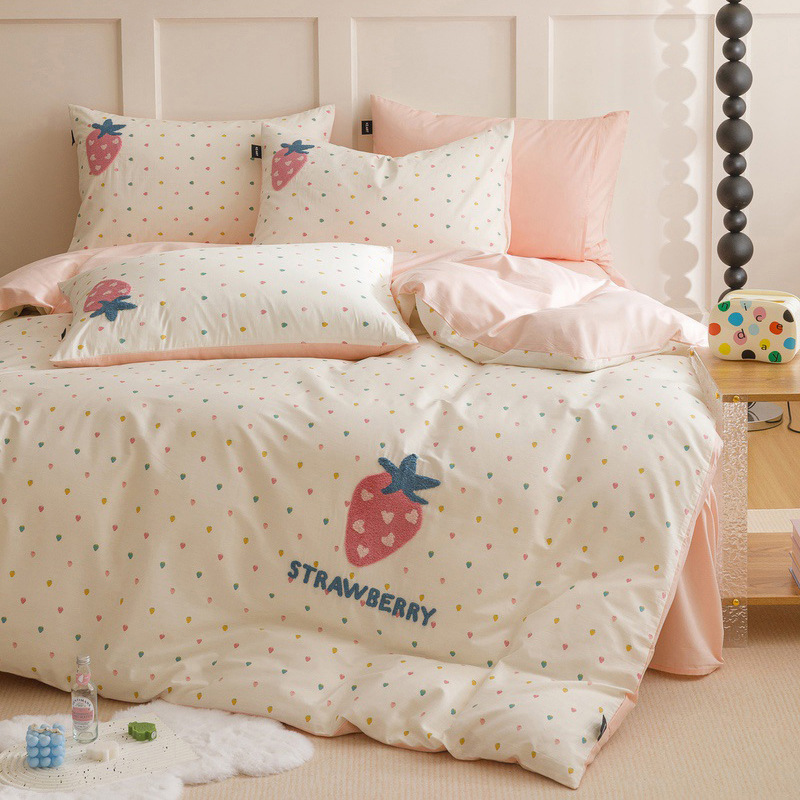 60S de algodón de fibra larga, jacquard de algodón puro, juego de cuatro piezas, sábana de algodón grueso, funda edredón, clase A, textiles para el hogar Nantong