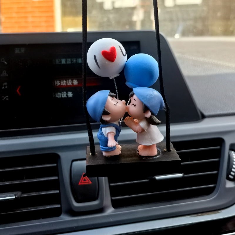 Globo blanco besa a los niños y niñas espejo retrovisor de coche colgante interior de coche colgante decoración de coche colgante de coche