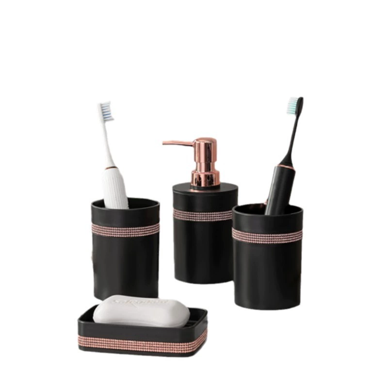 High-end set, container, toothbrush, soap holder for hotel, 4 piece set