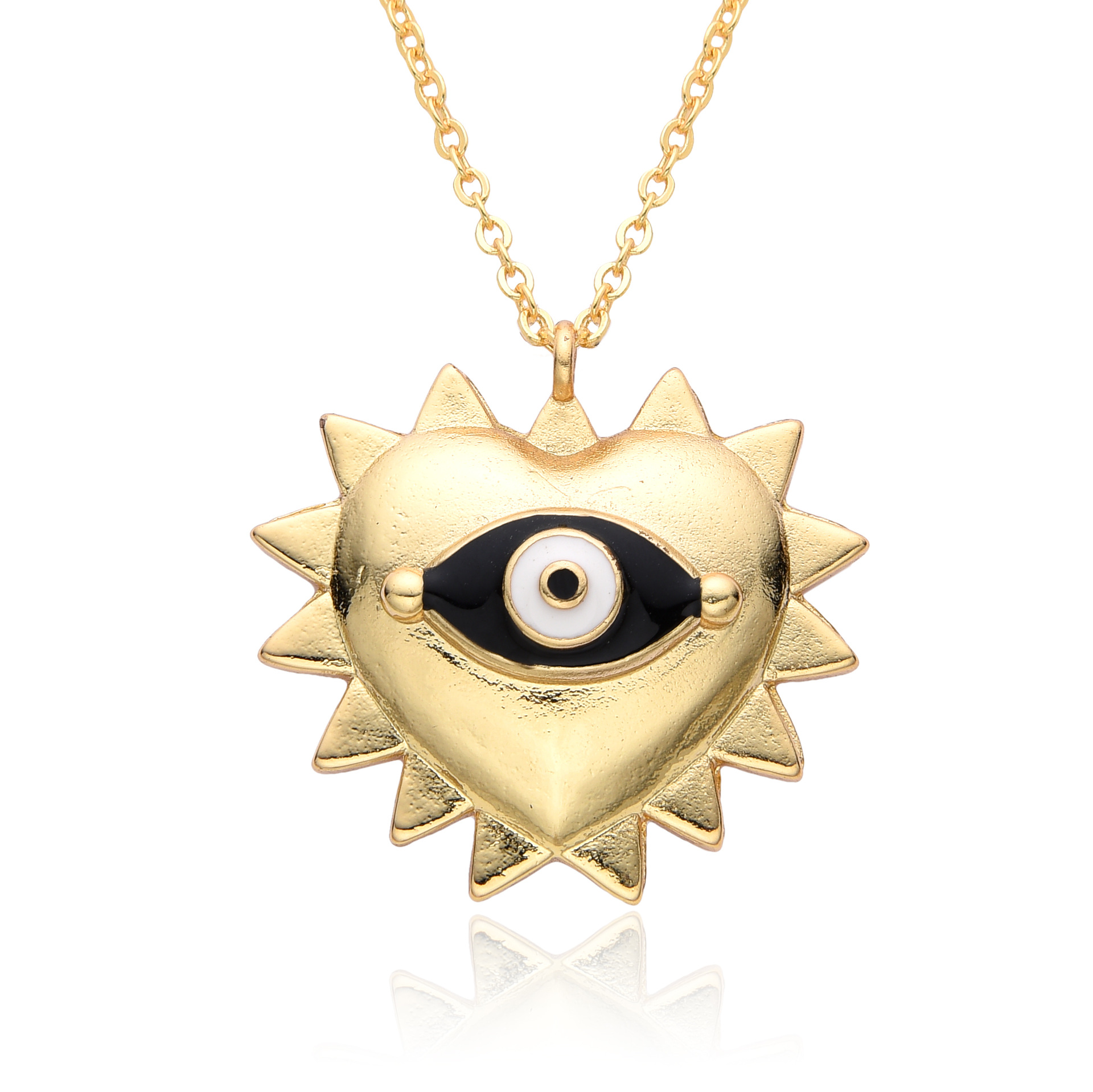 Casual, Daily Occasion Copper Material Vintage Style Devil's Eye Heart Shape Copper Plating Pendant Necklace