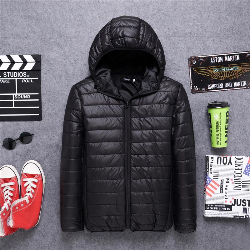 Short Autumn and Winter Hooded Ultra-Light Silk Cotton New Cotton Outwear Men's Stand Collar 2025 Loose and Light Cotton Outwear Large Size Jacket