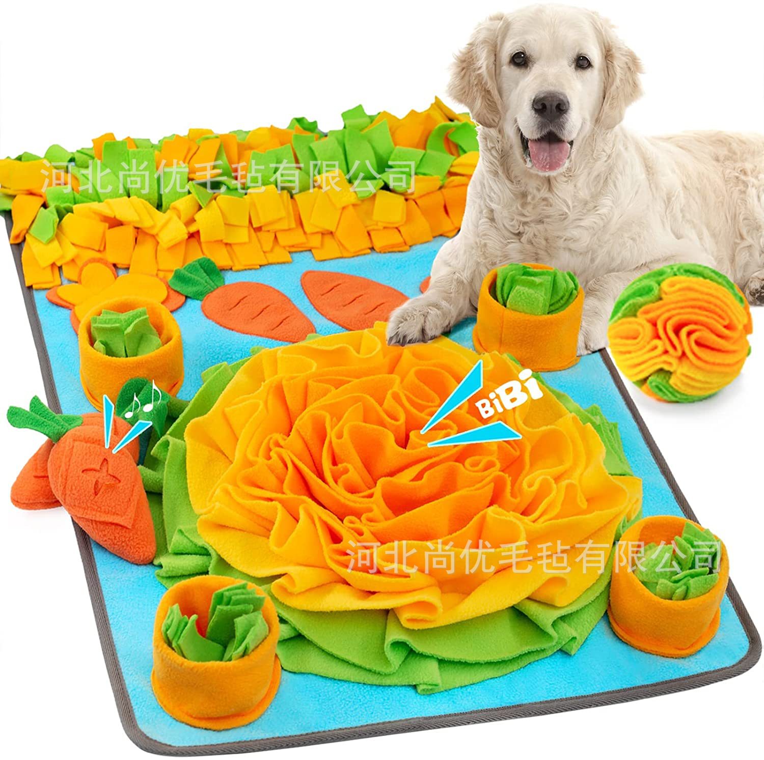 En stock perro de interior caminando olfateando estera nariz olfateando estera mascota alivio tapado tesoro caza manta perro buscando comida estera de comida lenta