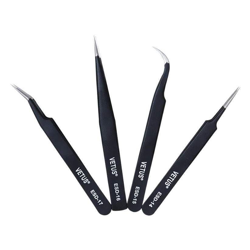 Vetus Genuine Esd Series Multifunctional Tweezers Eyelash Extension Clip Stainless Steel Eyelash Extension Tool High Precision