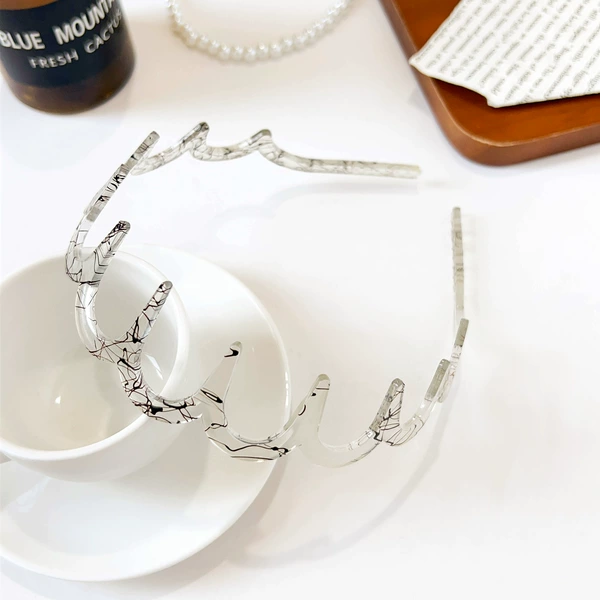 High-grade big wave hair hoop-snake gray ash