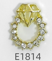 2024 nueva cabeza beige aleación rhinestone joyería de uñas mezclado lote pintura al óleo arco diamante anillo decoración de uñas al por mayor