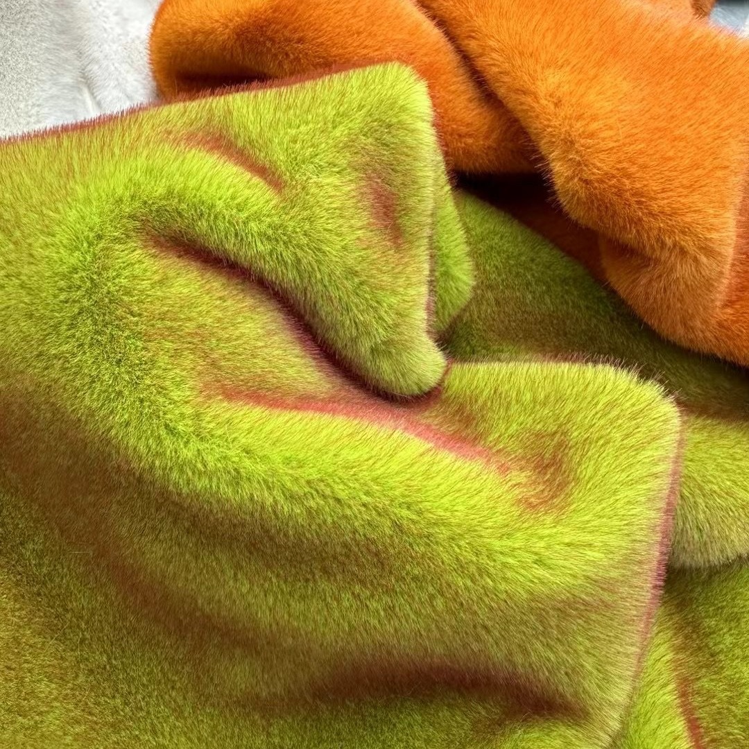Doble color mince teñido de pelo de color alto y bajo color de pelo de color de mince chaqueta bolsa zapatos artesanía tela de juguete