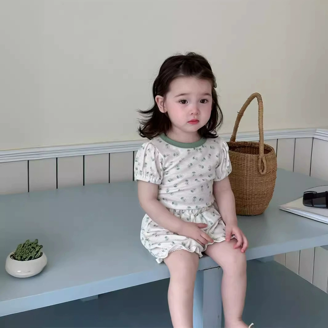 Тонкий комплект, детские дышащие шорты, летняя одежда, с коротким рукавом, корейский стиль, детская одежда