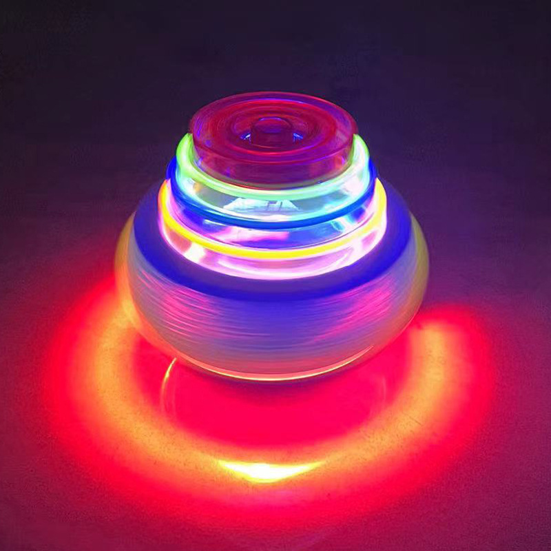Juguete rojo neto para niños juguete emisor de luz música ligera giroscopio catapulta giratoria giroscopio emisor de luz puesto de regalo al por mayor