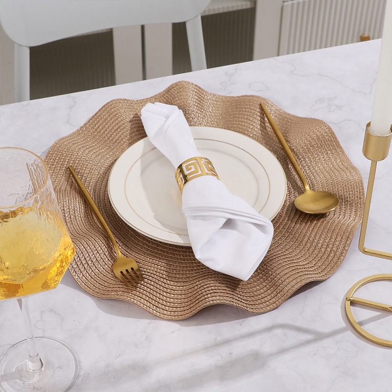 Ventas transfronterizas de material pp loto hormigón borde trenzado ins viento almohadilla decoración de mesa de comedor aislamiento térmico almohadilla de comedor occidental a prueba de quemaduras