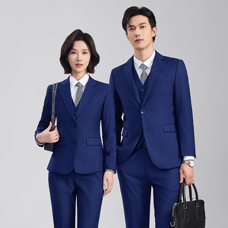 Royal Blue Suit Jacket Men's Business Slim Office Professional Suit Suit Government State-Owned Enterprise Work Clothes Royal Blue Suit Jacket Men's Business Slim Office Professional Suit Suit Government State-Owned Enterprise Work Clothes