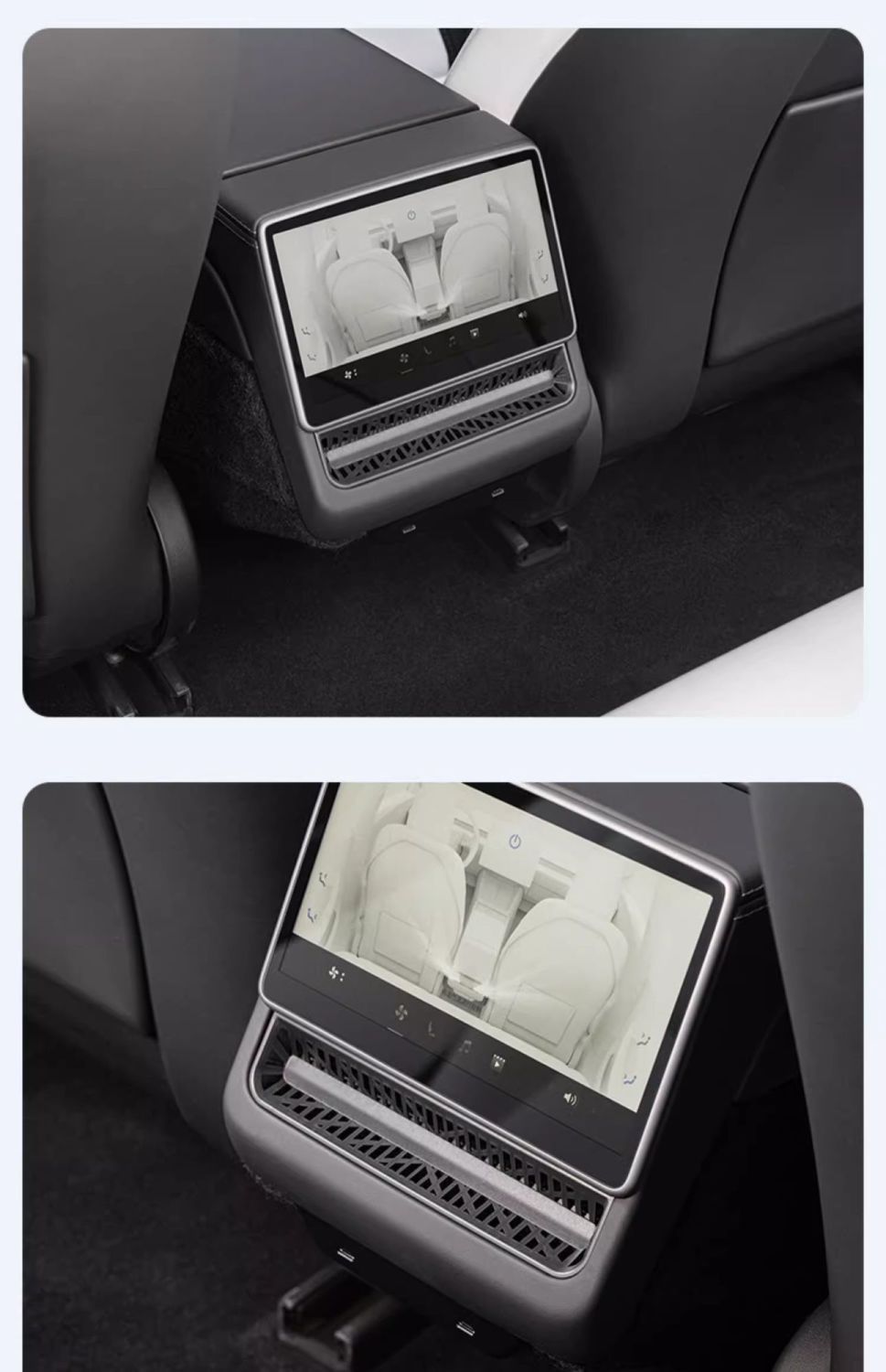 Suitable for Tesla's New Model 3/Y Rear Air Conditioning Outlet Protective Cover under the Seat Anti-Blocking Mesh Cover Interior