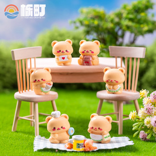 Moss micro landscape creative cute yellow bear decoration accessories mini car desktop small ornaments wholesale