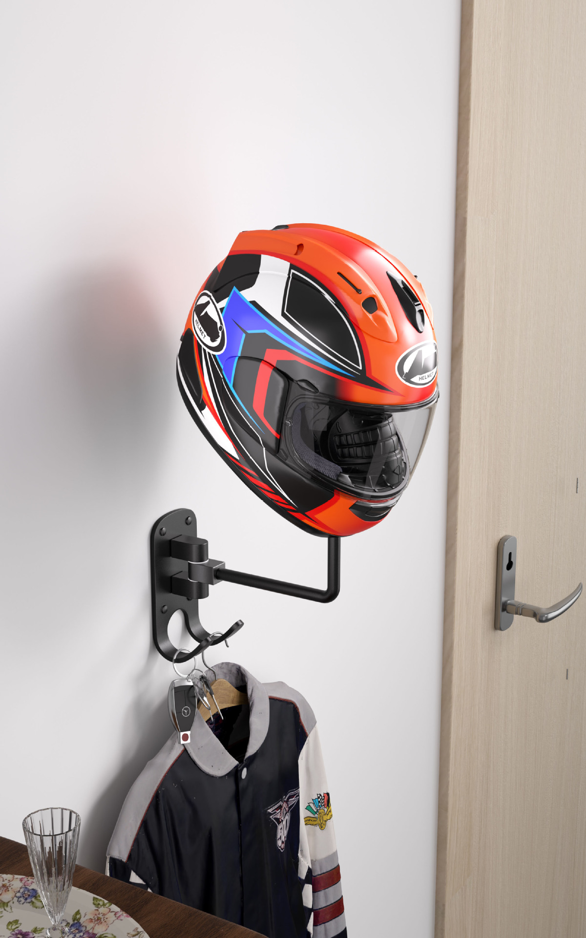 Cross-Border Skull Wall Ornaments Motorcycle Helmet Ornaments Design Home Courtyard Ornaments Metal Crafts Skull