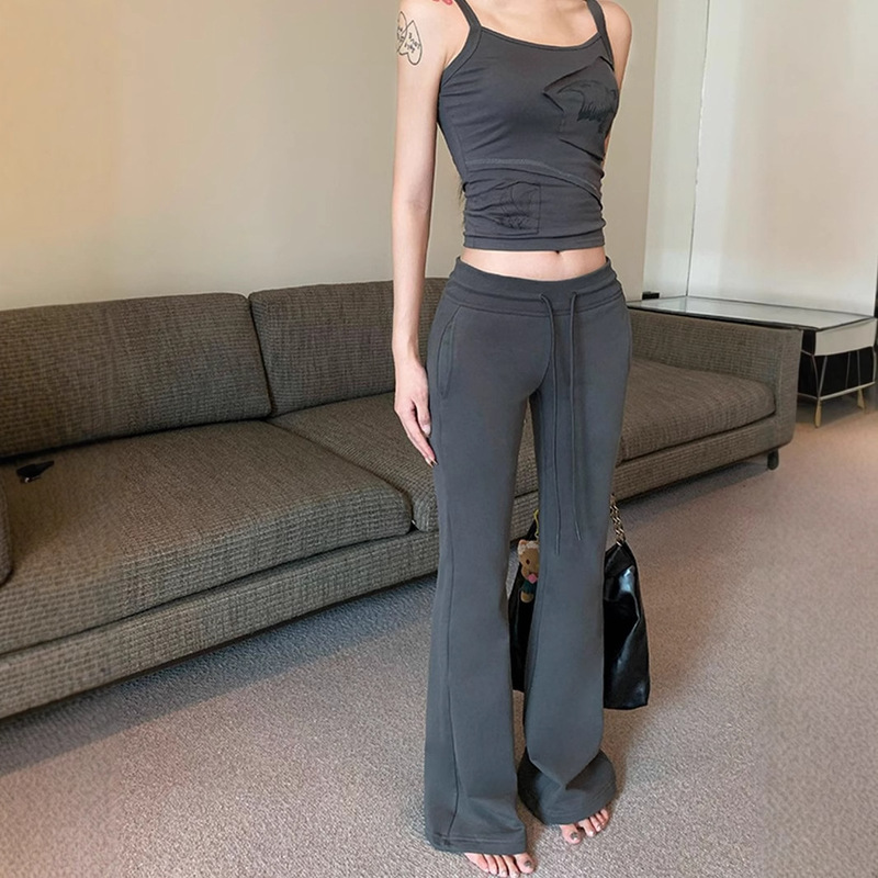 [Exclusive for Southeast Asia] American Spice Girls Low-waisted Casual Pants Women's Spring and Autumn Yoga Pants Slim-looking Micro-sweatpants