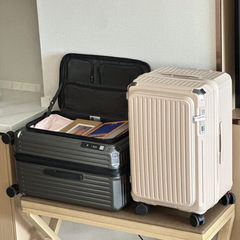 サイドオープン5ラウンドの厚いスーツケースは、大容量のスーツケースを拡張することができます。