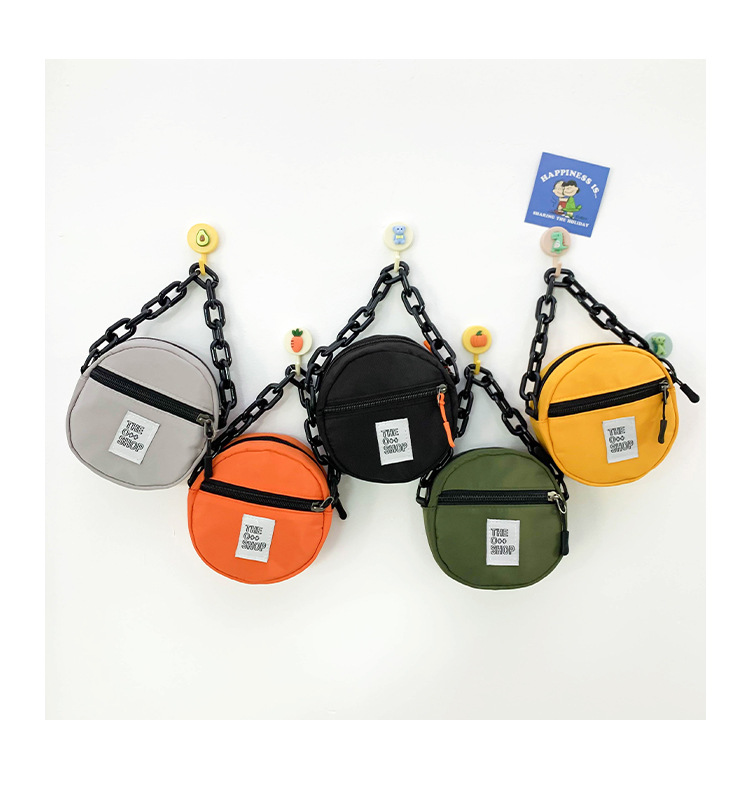 Unisex Mini Nylon Letter Solid Color Streetwear Round Zipper Coin Purse display picture 21