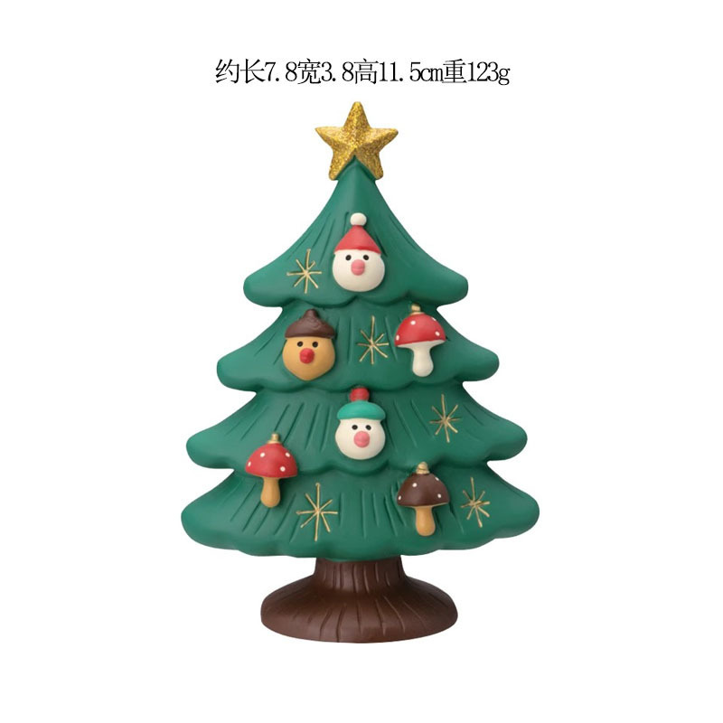 クリスマス装飾日本の猫フィギュアブラインドボックスギフトクリスマスツリー老人そり DIY 樹脂工芸品装飾品|undefined
