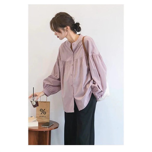 Autumn New Maternity Wear, Fashionable, Fresh and Age-Reducing Round Neck Long-Sleeved Shirt, Trendy Mom Commuter Shirt