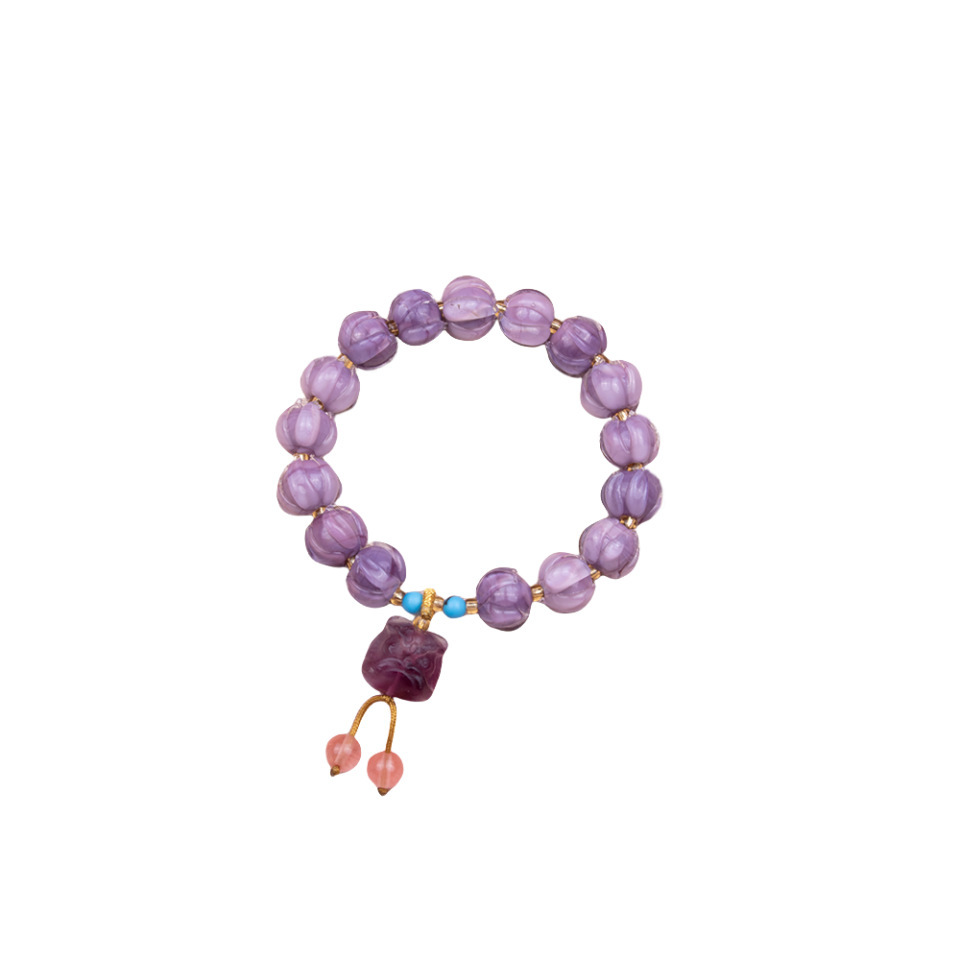 El año del dragón nueve templos de fuego púrpura con la misma pulsera de loto púrpura crepúsculo despierta león brazalete jugar joyerías al por mayor león campana