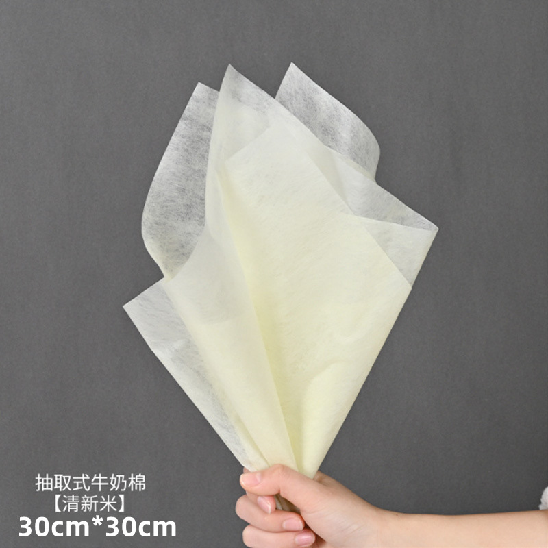 De estilo coreano de segunda generación de algodón leche rollo de tela no tejida floristería floral papel de algodón impermeable tienda de flores pastel de hornear papel de embalaje