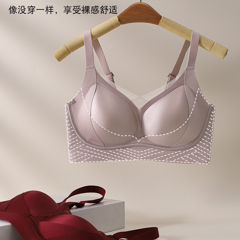 [Anti-Gravity Gathering] Ancient and Modern Wire-Free Bra, Anti-Sagging Satin Breast-Retracting Adjustable Bra.