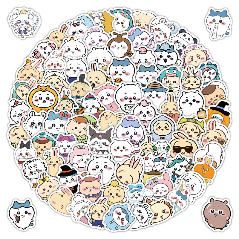 102 Pieces of Jiyikawa Hachi Usachi Stickers Usachi Popular Handbook Mobile Phone Tablet Notebook Stickers
