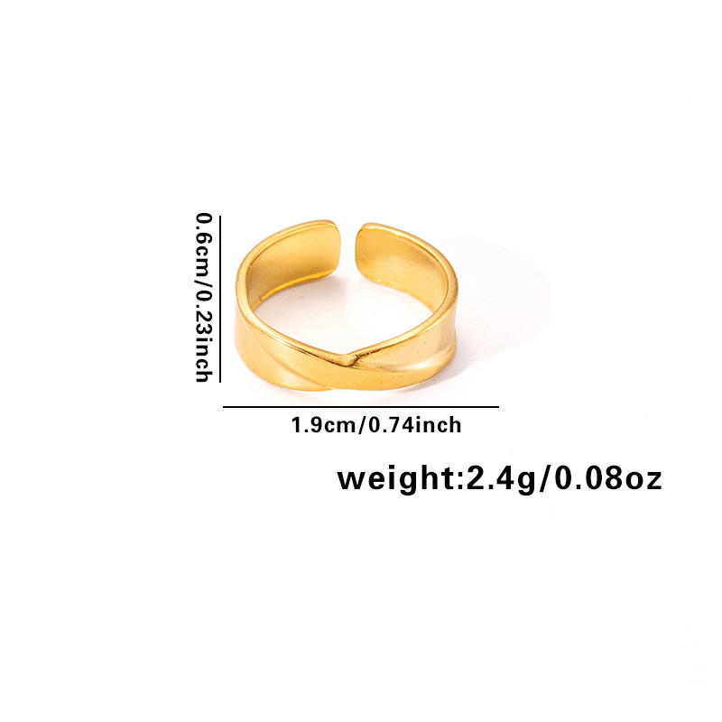 10g Weight Electroplated Gold Plating Process Golden Plated Plating Material Stone-Free Inlay Material Open Rings, Rings Classification 1 Piece Quantity Holiday, Daily Occasion 201 Stainless Steel Material Leaf, Heart Shape Pattern Women's Gender Lady Style Plating Craft Wholesale Jewelry Lady Leaf Heart Shape Floral Titanium Steel Plating Open Rings 36