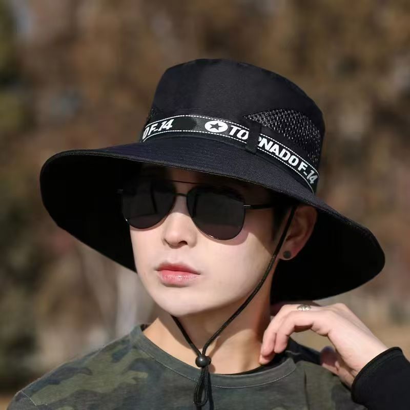 Outdoor Multi-Scenario Sun Protection Hat, Wear-Resistant Sun Protection Large Fisherman Hat, Men's Trendy Street Style Fashion