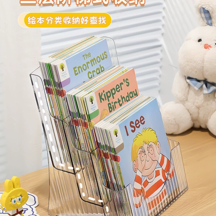 Оптовая настольная книжная полка для детских книг, хранение маленьких журналов, акриловая прозрачная подставка Oxford Tree