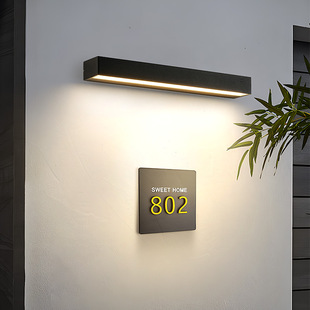 0-10V Dimmable Solar Wall Lamp Outdoor Waterproof Courtyard Strip Wall Washer Lamp Outdoor Door Sign